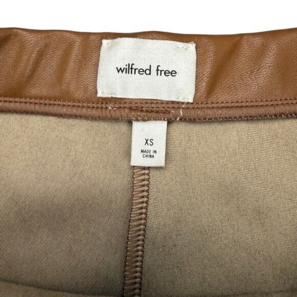 Aritzia Wilfred Free Flora Vegan Leather Bootcut In Cognac Size XS - Picture 5 of 8